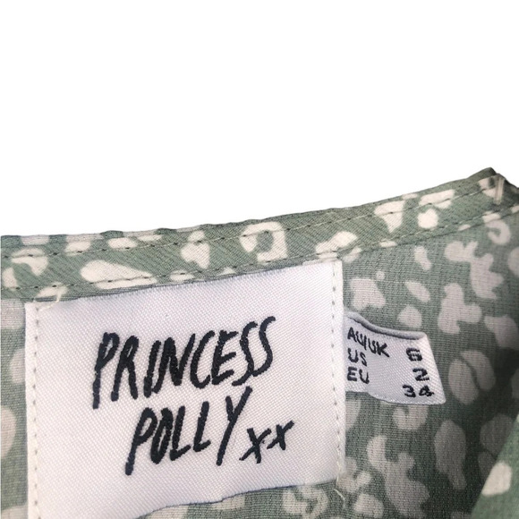 Princess Polly Sage Green Leopard Mini party Dress coquette girl girlhoodcore - Picture 7 of 15